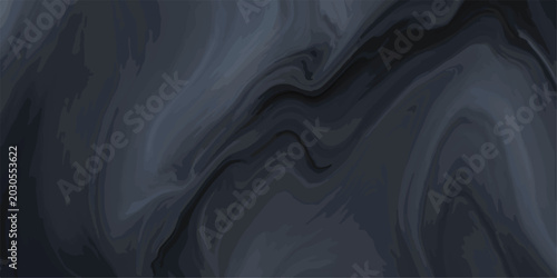 Tableau sur toile Dark abstract fluid art background with flowing grey and black smoky