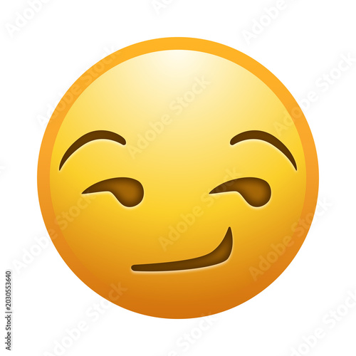 Photos Smirking face emoji illustration, transparent background.