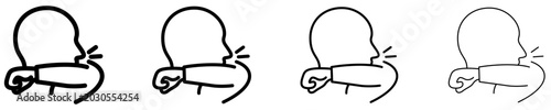 Tableau sur toile Set of icons demonstrating proper sneezing and coughing etiquette for disease prevention