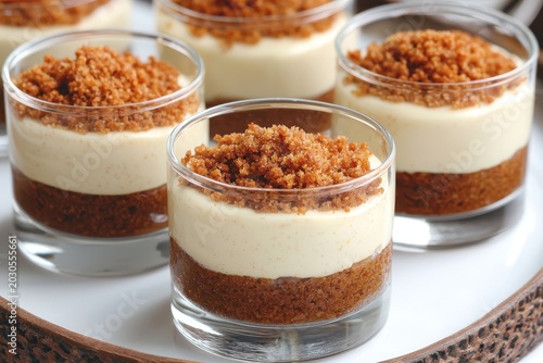 Gourmet Dessert Showcase, Cheesecake Cups, Kitchen, Culinary Guide, Cozy, Close-Up, Delicious Treats Unveiled