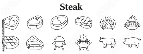 Valokuva Steak set icon