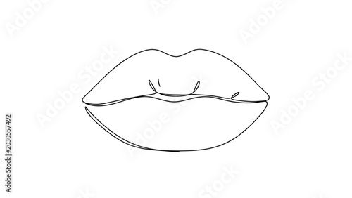 Fotografie A 2D CAD Vector illustration of lips forming a smile