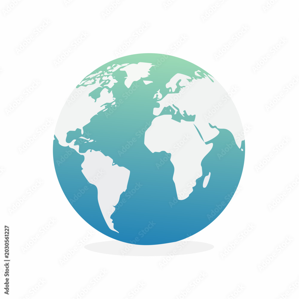 Fototapeta premium Stylized Globe with Continents