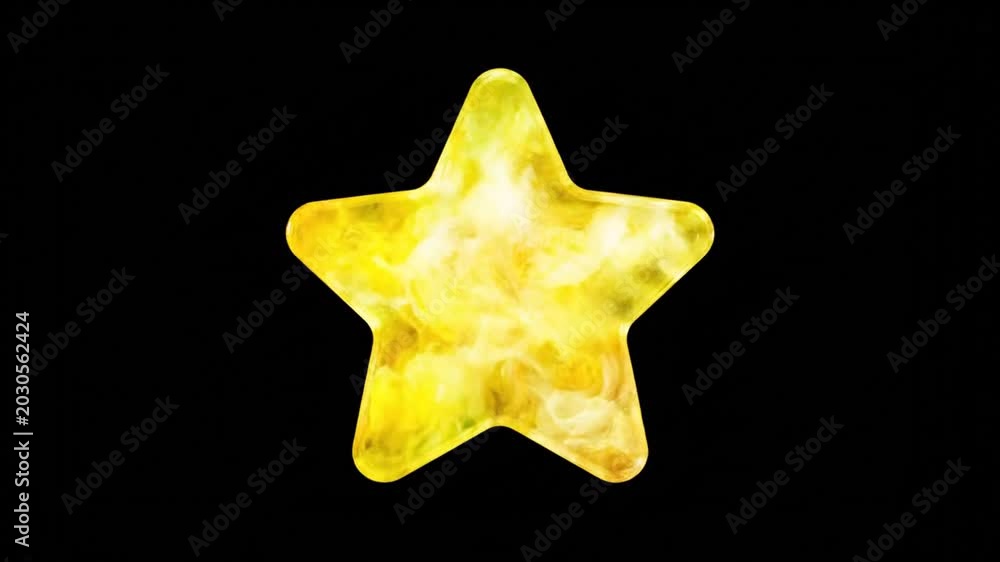 Golden Ink Star Swirl - Celebratory Forming Animated Symbol on Black ...