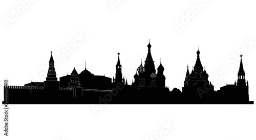 Photography Moscow Skyline Silhouette - Red Square Landmarks