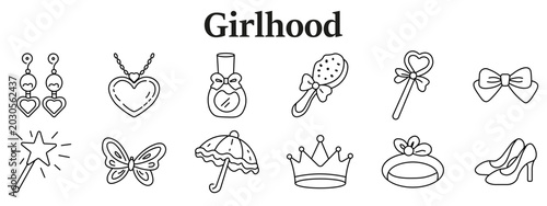 Foto Girlhood accessories set icon
