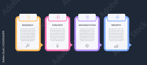 Modern 4 Step Timeline Roadmap Infographic Design for Project Management Workflow and Business Planning Presentation