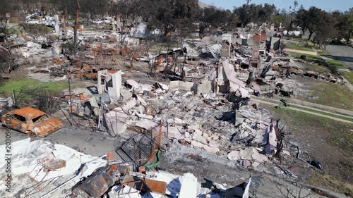 Wildfire Damage in Altadena California Drone Aerial View