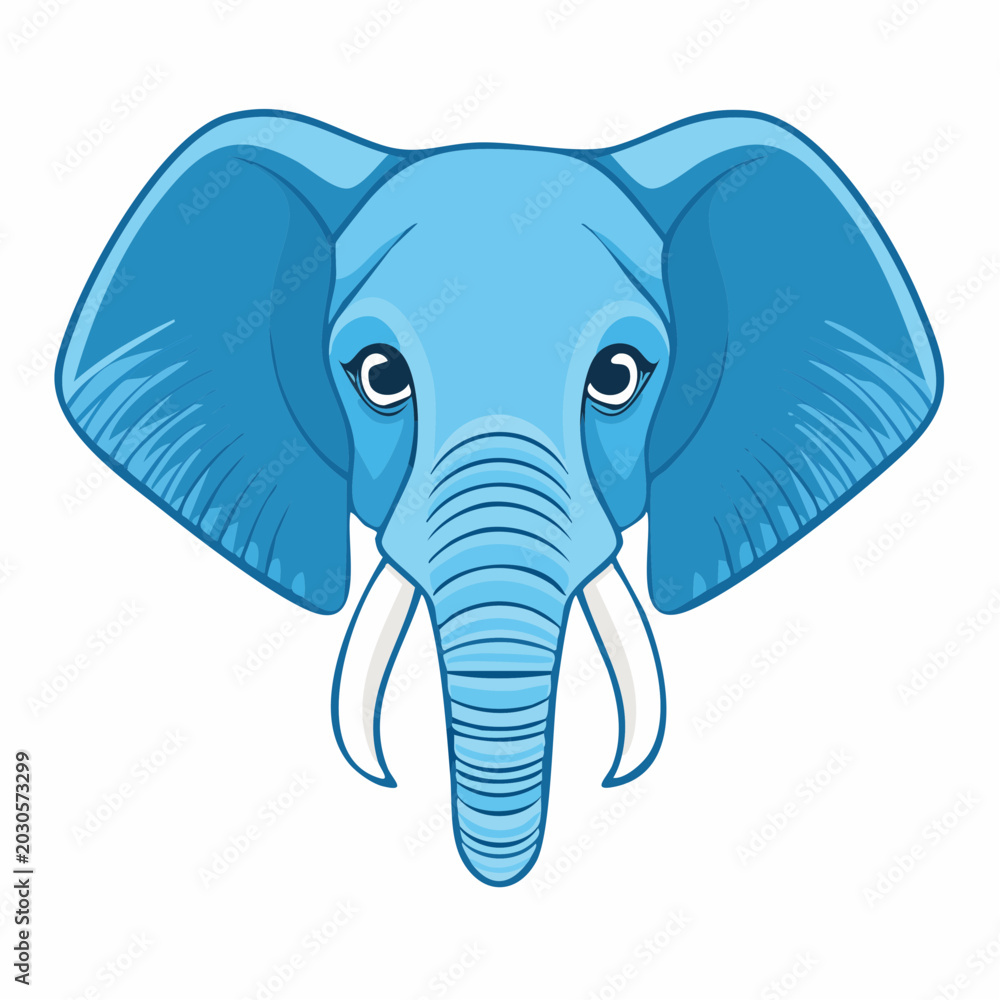 Obraz premium Blue Elephant Head Illustration