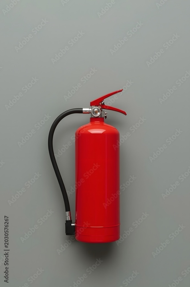 Fototapeta premium Fire extinguisher on gray background
