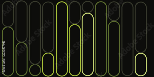 Photos Neon green rounded vertical capsule outline pattern.