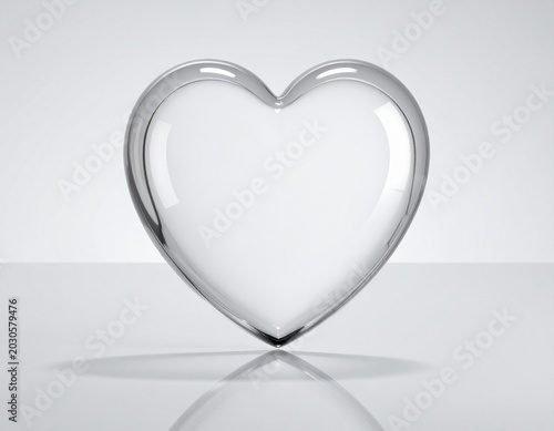 Heart-shaped bubble mockup isolated on white background