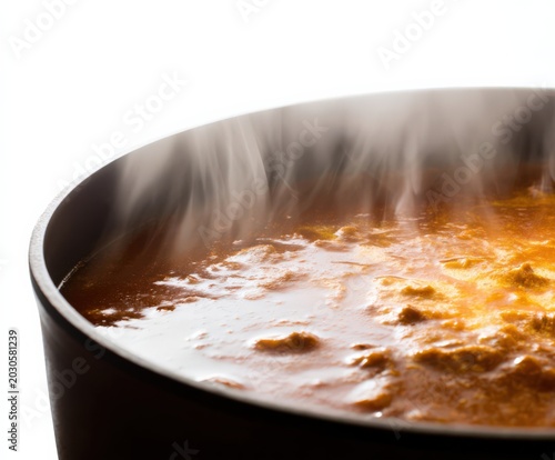 鍋から立ち上る湯気