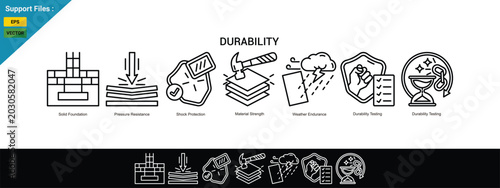 Bilde på lerret Durability Concept with Strength, Resistance and Long Lasting Performance Illustration