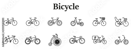 Tableau sur toile Bicycle set icon