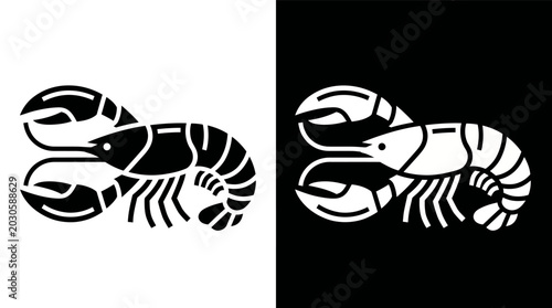 Elegant Crustacean Vector Art for Menu Design and Ocean Life Concepts