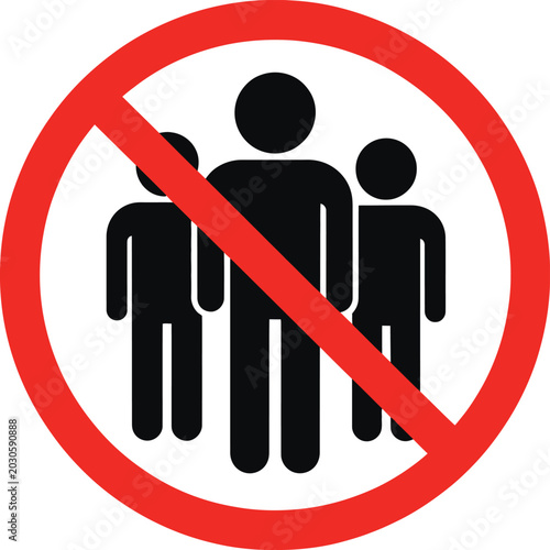 Tableau sur toile No Loitering Sign Concept design vector illustration, Prohibition Notice symbol for Restricted Area and Public Safety Signage