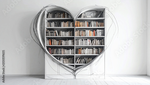 Heart shaped bookshelf