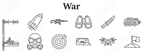 Foto War set icon