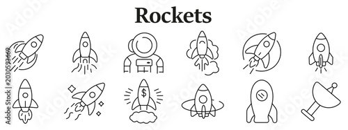 Fotografi Rockets set icon