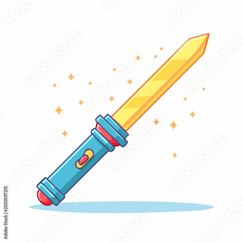 Cartoon Toy Lightsaber with Sparkles