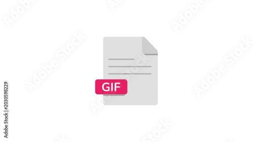 Animated GIF Motion Image Icon Isolated on Green Screen and White Background 4K