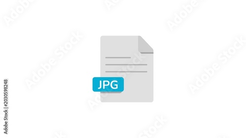 JPG Digital Compressed Photo Icon Animation Isolated on White and Green Screen 4K