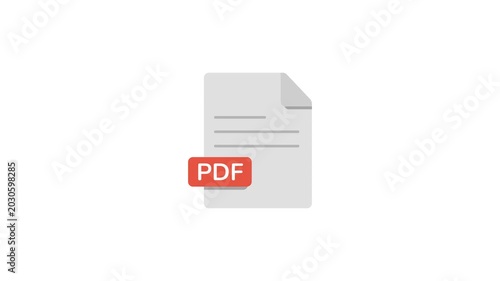 PDF Document File Format Icon Animation Isolated on Green Screen and White Background 4K