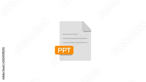 Animated PPT Presentation File Icon Isolated on Green Screen and White Background 4K