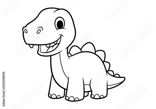 Cute Dinosaur Coloring Page for Kids and Adults