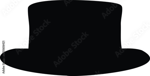 Tableau sur toile Black silhouette of a hat with wide brim