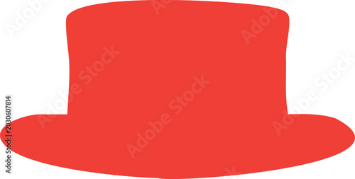 Bild auf Leinwand Red hat with wide brim, flat style