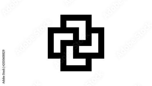 фотографія Tursaansidan, Finnish pagan symbol, black isolated vector silhouette
