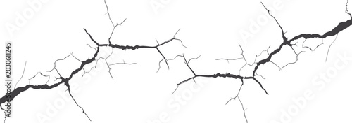 Foto Abstract cracked ground border featuring jagged fracture branches in dramatic destruction style