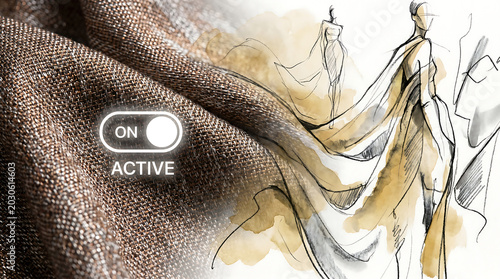 Fashion Design Concept with Active Wear and Creative Sketch hand drawn, watercolor