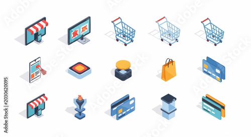 E-commerce and online shopping icons.