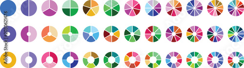 Obraz na plátně Pie charts diagram set