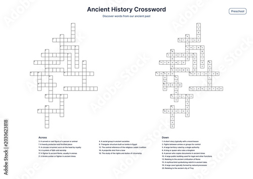 Bild auf Leinwand Ancient History Crossword - Preschool