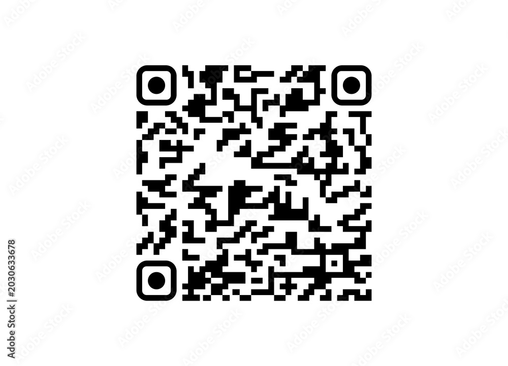 Fototapeta premium Modern QR code template black and white barcode scan symbol