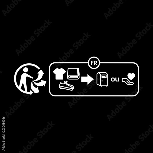 French Recycling Triman Symbol with Sorting Instructions