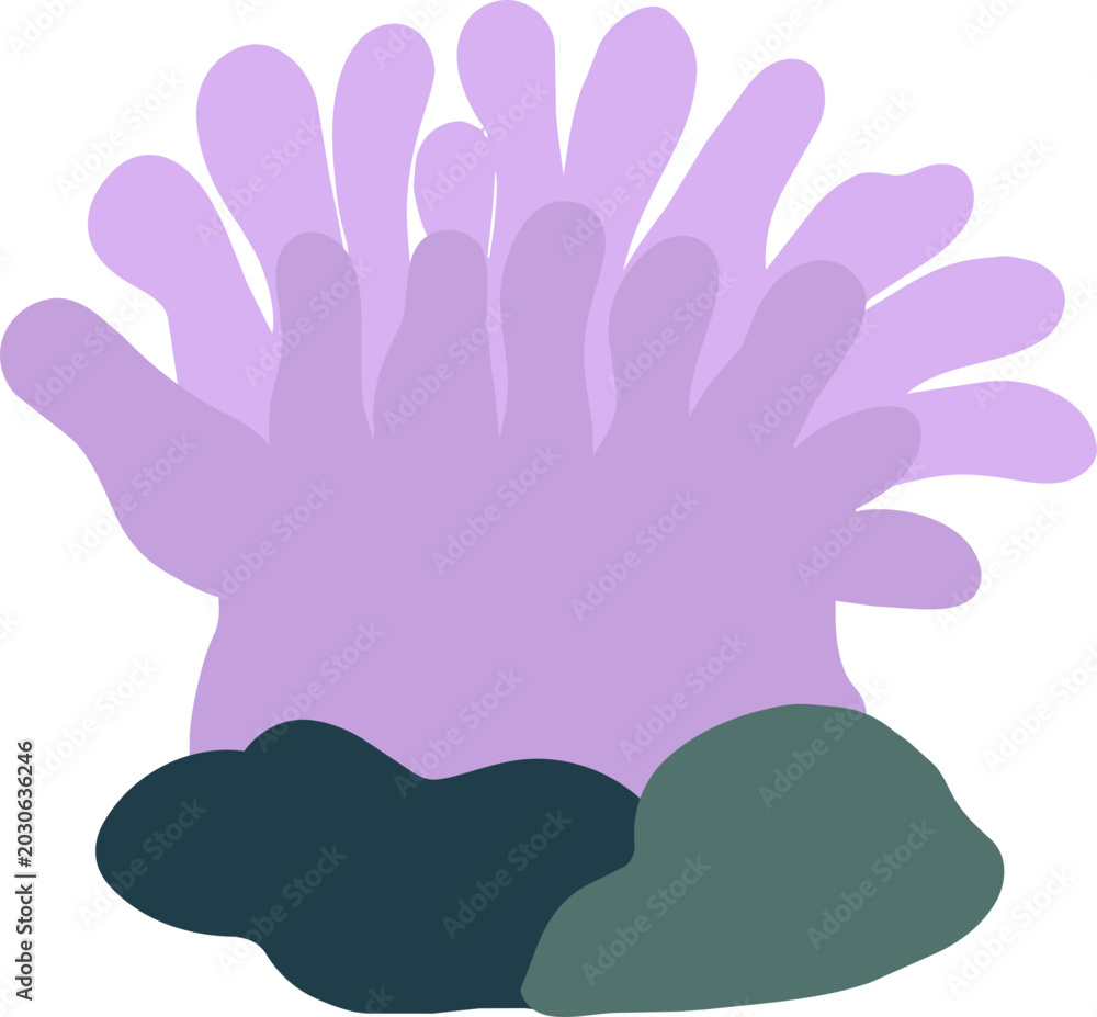 Fototapeta premium Minimal Purple Coral Illustration