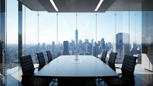 Modern Office Boardroom Scene.