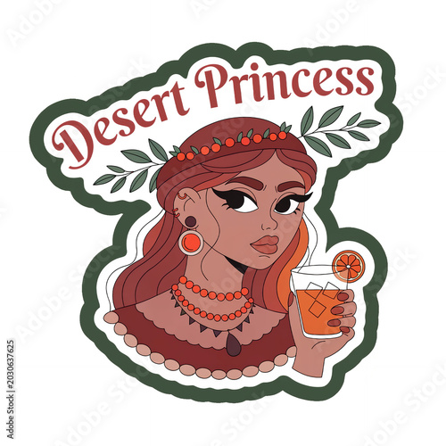 2d vinyl sticker design cartoon olive skinned