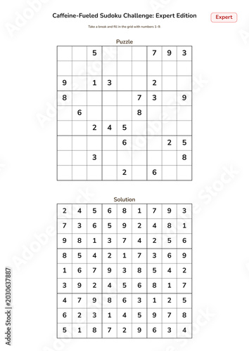 Caffeine-Fueled Sudoku Challenge: Expert Edition