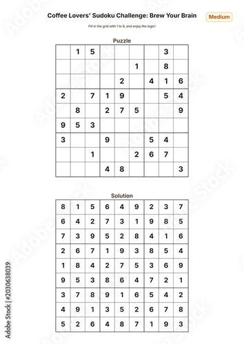 Coffee Lovers' Sudoku Challenge: Brew Your Brain