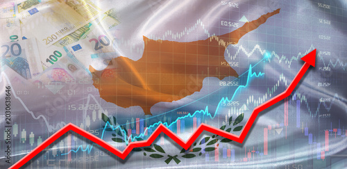 Fotografie Cyprus financial growth on market graph