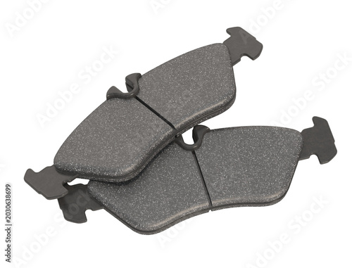 Brake pads isolated on transparent background. 3D illustration