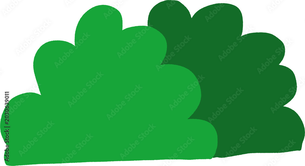 Fototapeta premium Simple Green Bush Shrub Graphic