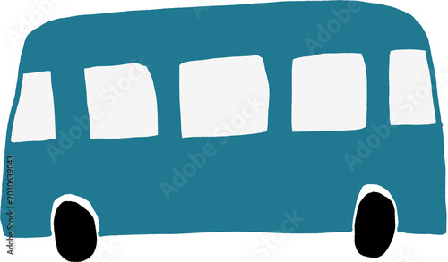 Quadro su tela Simple Cute Blue Toy Bus Graphic