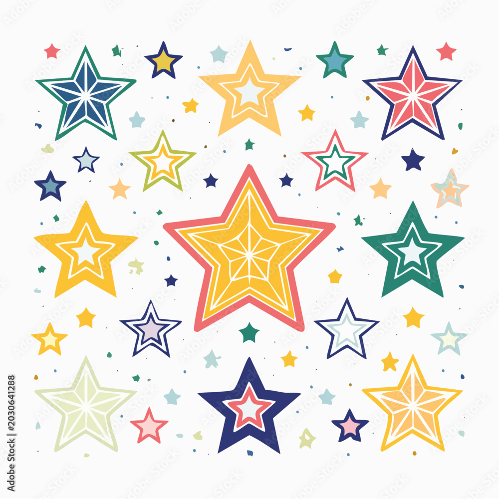 Obraz premium Colorful Star Pattern